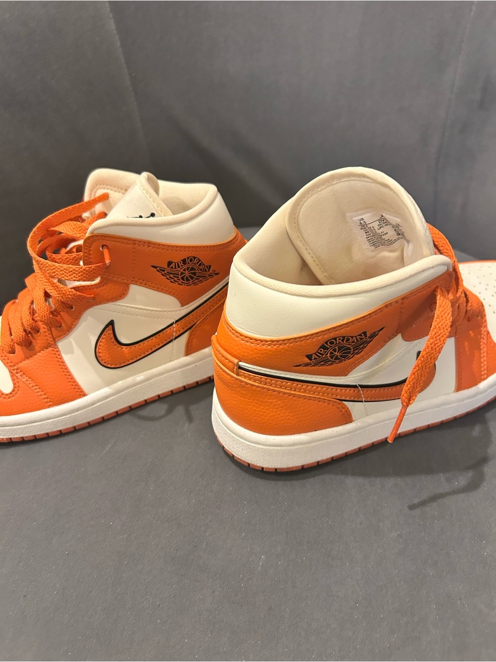 Womens 6.5 Orange and Cream High-Top Sneakers - Picture 5 of 8